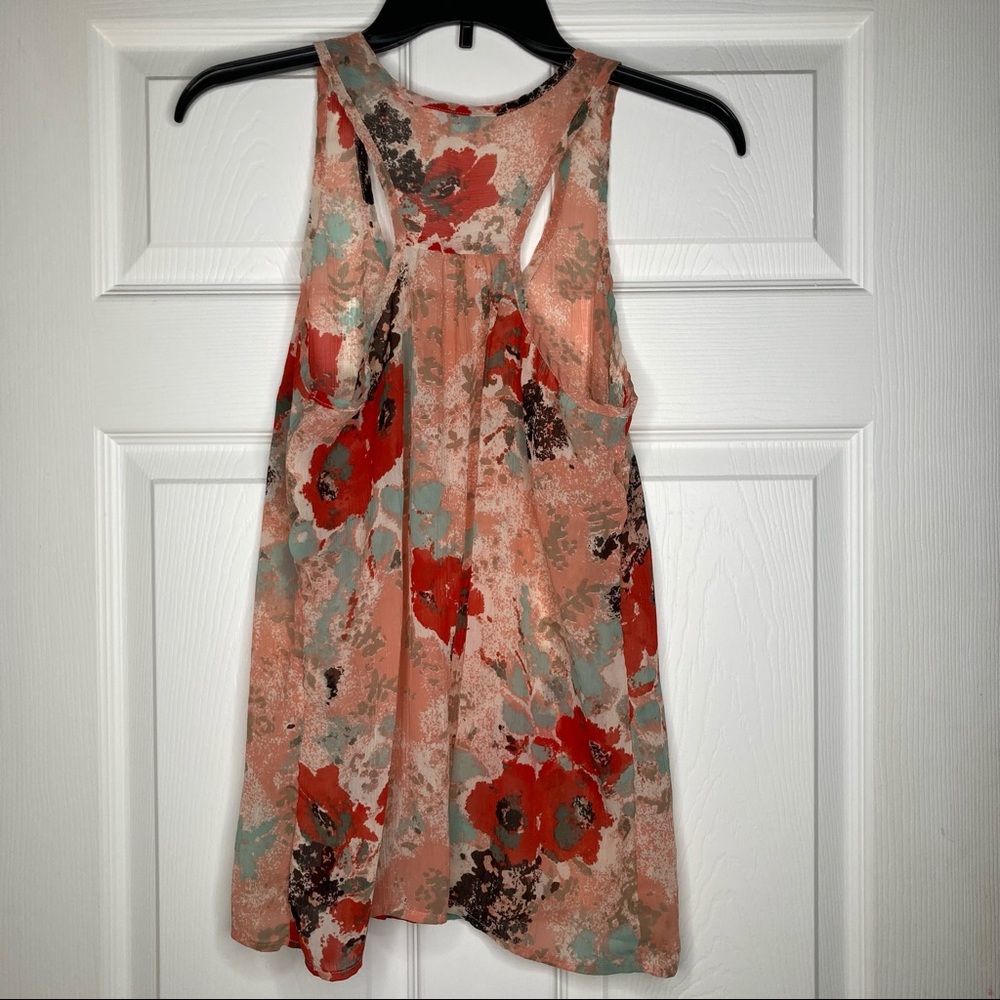 FIRM PRICE! Charming Charlie Racer Back Floral Tank Top - Picture 2 of 5